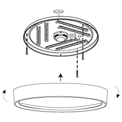 Eglo MUSURITA Plafondarmaturen kunststof, staal zwart / Kunststof wit H: 75 mm | Ø 440 mm Online