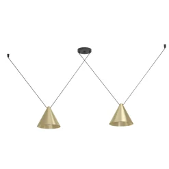 Eglo NARICES 1 hanglamp staal zwart / staal geborsteld messing, goud H: 1100 mm New