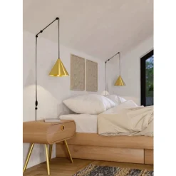 Eglo NARICES hanglamp staal geelkoper-geborsteld, zwart H: 1420 mm Best