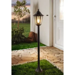 Eglo NAVEDO Staande lampen aluminium zwart, zilver-patina / Glas helder H: 1200 mm | Ø 230 mm Outlet