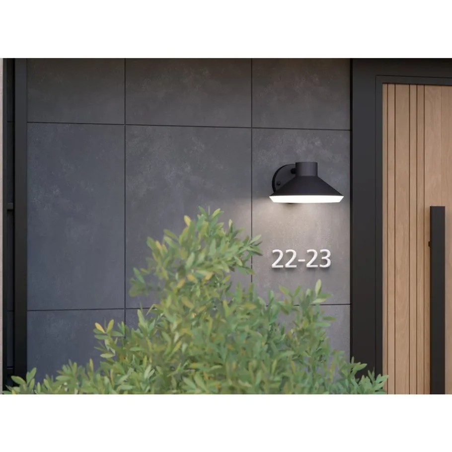 Eglo NINNARELLA Wandlamp staal zwart / Kunststof wit H: 110 mm Clearance