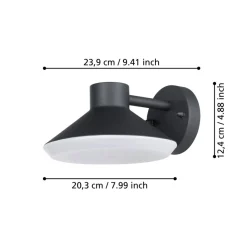 Eglo NINNARELLA Wandlamp staal zwart / Kunststof wit H: 110 mm Clearance
