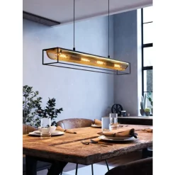 Eglo NOHALES hanglamp staal zwart, geelkoper H: 1500 mm Discount