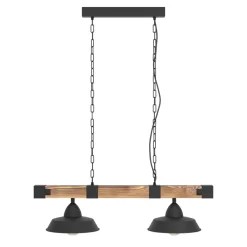 Eglo OLDBURY hanglamp staal, hout zwart, bruin, landelijk H: 1100 mm Sale