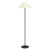 Eglo OXPARK Staande lampen staal zwart / textiel met bamboebladeren wit, groen H: 1465 mm | Ø 420 mm Clearance