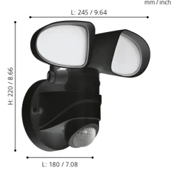 Eglo PAGINO Wandlamp Kunststof zwart H: 220 mm Best