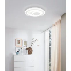 Eglo PALAGIANO 1 Plafondarmaturen staal wit / kunststof, staal satijn, wit H: 50 mm | Ø 300 mm Discount