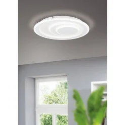 Eglo PALAGIANO 1 Plafondarmaturen staal wit / kunststof, staal satijn, wit H: 50 mm | Ø 380 mm Discount