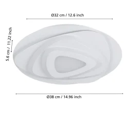 Eglo PALAGIANO Plafondarmaturen staal wit / kunststof, staal satijn, wit H: 55 mm | Ø 380 mm Online