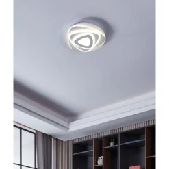 Eglo PALAGIANO Plafondarmaturen staal wit / kunststof, staal satijn, wit H: 55 mm | Ø 380 mm Online