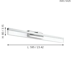 Eglo PALMITAL Wandlamp aluminium, staal chroom / Kunststof helder H: 80 mm Outlet