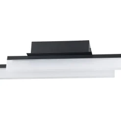 Eglo PALMITAL Wand-/plafondlamp aluminium, staal zwart / Kunststof satijn H: 90 mm New