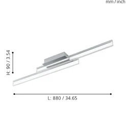 Eglo PALMITAL Wand-/plafondlamp aluminium, staal chroom / Kunststof helder H: 90 mm Hot