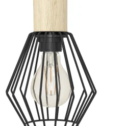 Eglo PALMORLA hanglamp staal, hout zwart, bruin H: 1100 mm Outlet