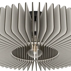 Eglo PALOMBAIA Plafondarmaturen staal zwart / Hout grijs H: 175 mm | Ø 500 mm Clearance