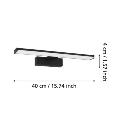 Eglo PANDELLA 1 Spiegelarmaturen aluminium, kunststof zwart / Kunststof wit H: 40 mm Outlet