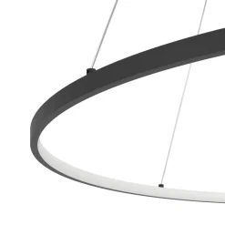 Eglo PARRUTA hanglamp aluminium, staal zwart / Kunststof wit H: 1500 mm | Ø 990 mm Discount