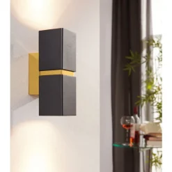 Eglo PASSA Wandlamp staal zwart, goud H: 170 mm Outlet