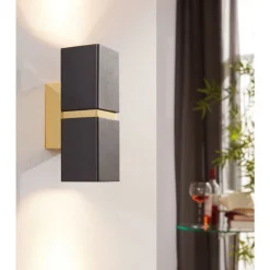 Eglo PASSA Wandlamp staal zwart, goud H: 170 mm Outlet
