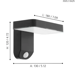 Eglo PASTION Wandlamp Kunststof zwart H: 120 mm Hot