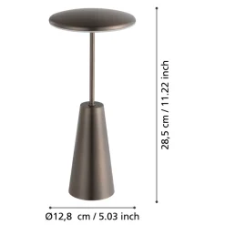 Eglo PICCOLA Tafellampen staal donker brons / Kunststof wit H: 280 mm | Ø 130 mm Hot