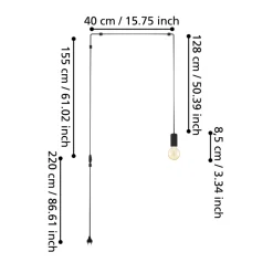Eglo PINETINA hanglamp staal zwart H: 1280 mm Online