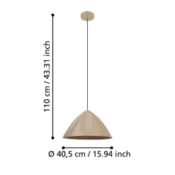 Eglo PODERE hanglamp staal zandkleuren H: 1100 mm | Ø 425 mm Online