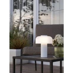 Eglo PONENTE Tafellampen staal wit / Kunststof wit H: 200 mm | Ø 160 mm Clearance