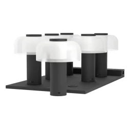 Eglo PONENTE Tafellampen staal zwart / Glas wit H: 200 mm | Ø 160 mm Online