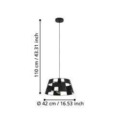 Eglo PONTEFRACT hanglamp staal zwart H: 1100 mm | Ø 420 mm New