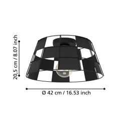 Eglo PONTEFRACT Plafondarmaturen staal zwart H: 205 mm | Ø 420 mm Outlet