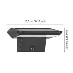 Eglo PORRASSA zonne-energiearmatuur Kunststof zwart / Kunststof wit H: 75 mm Discount