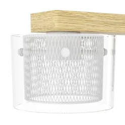 Eglo PORTICO-Z hanglamp staal, hout wit, bruin / staal, glas wit, helder H: 1100 mm Discount