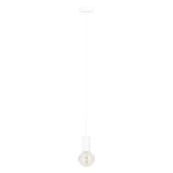 Eglo POZUETA 1 hanglamp staal wit H: 1100 mm | Ø 65 mm Discount