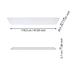 Eglo RABASSA rasterarmatuur aluminium wit / Kunststof wit H: 27 mm