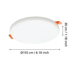 Eglo RAPITA inbouwarmatuur aluminium wit / Kunststof wit H: 20 mm | Ø 155 mm Hot