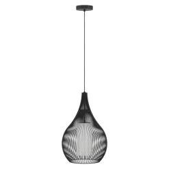 Eglo RAZONI 1 hanglamp staal zwart / staal, glas zwart, wit H: 1100 mm | Ø 325 mm New