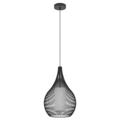 Eglo RAZONI 1 hanglamp staal zwart / staal, glas zwart, wit H: 1100 mm | Ø 325 mm New