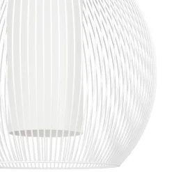 Eglo RAZONI 1 hanglamp staal wit / staal, glas wit H: 1100 mm | Ø 325 mm Outlet