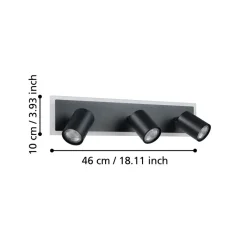 Eglo RIMBOCCHI 1 spot staal zwart / Kunststof satijn H: 140 mm Hot