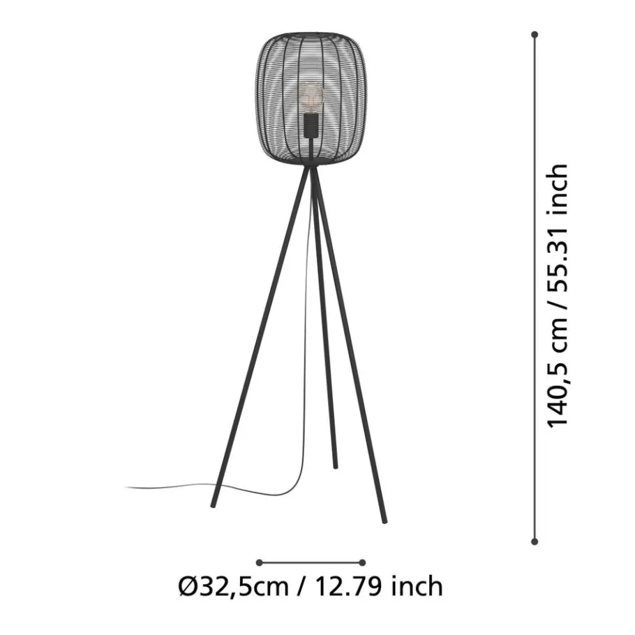 Eglo RINROE VLOERLAMP Ø32,5cm x h40cm 1xE27 ZWART Outlet