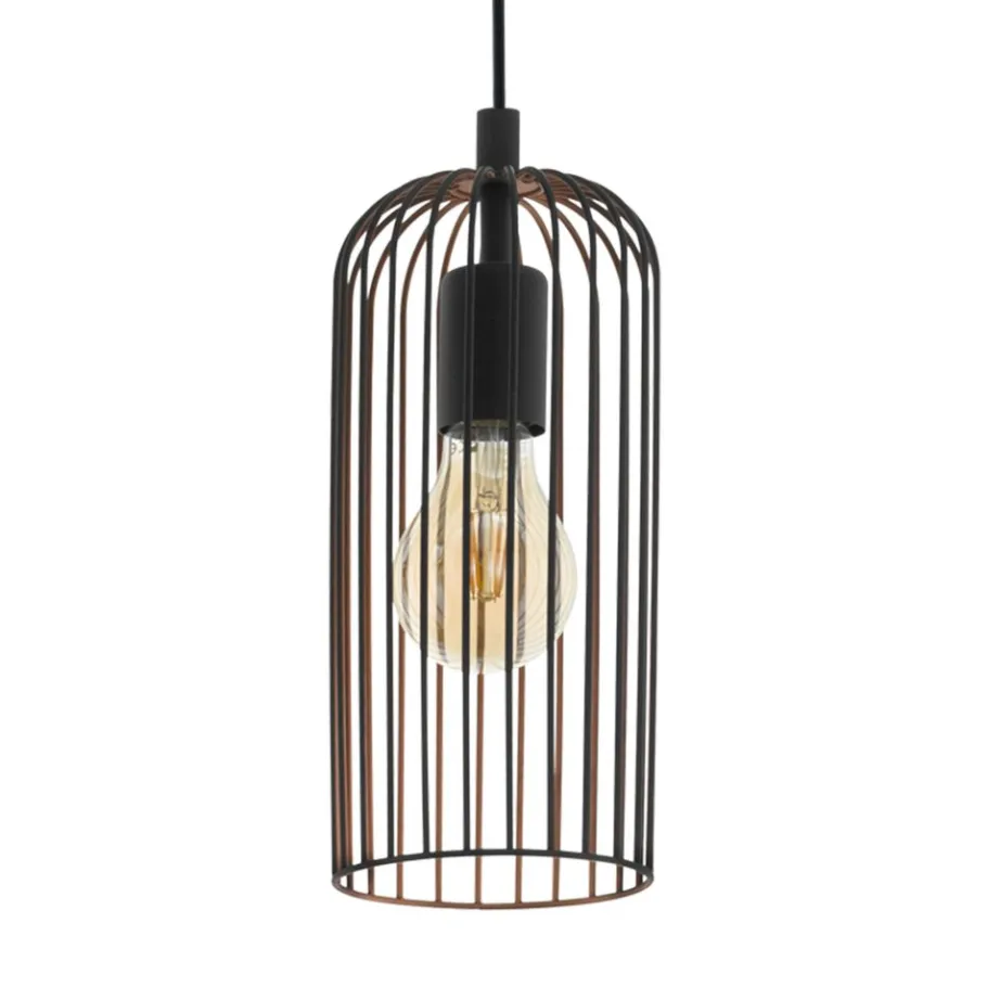 Eglo ROCCAMENA hanglamp staal zwart, koper H: 1100 mm | Ø 130 mm Discount
