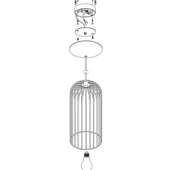 Eglo ROCCAMENA hanglamp staal zwart, koper H: 1100 mm | Ø 130 mm Discount