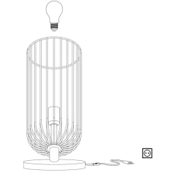 Eglo ROCCAMENA Tafellampen staal zwart, koper H: 310 mm | Ø 130 mm Outlet