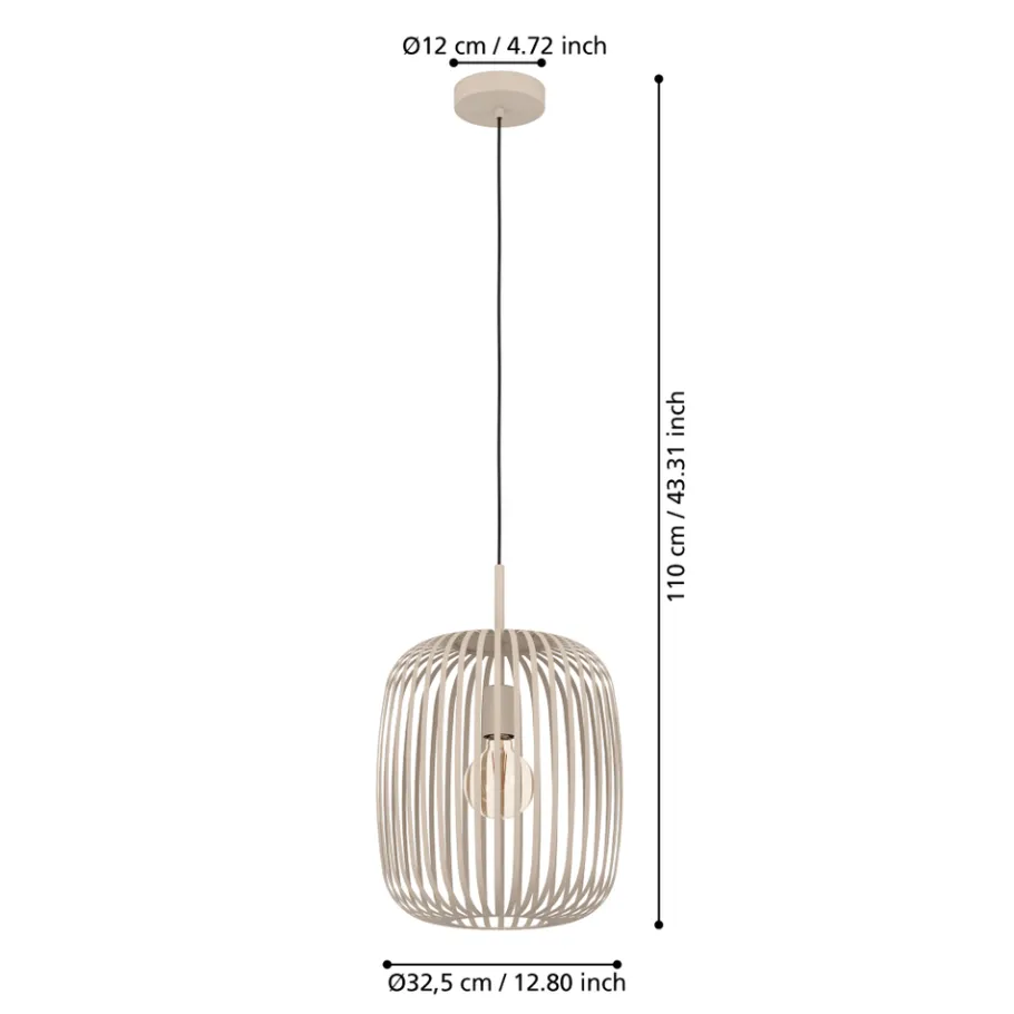 Eglo ROMAZZINA hanglamp staal zandkleuren H: 1100 mm | Ø 325 mm Discount