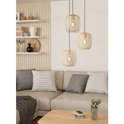 Eglo ROMAZZINA hanglamp staal zandkleuren H: 1100 mm | Ø 460 mm