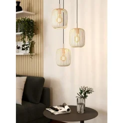 Eglo ROMAZZINA hanglamp staal zandkleuren H: 1100 mm | Ø 460 mm