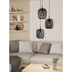 Eglo ROMAZZINA hanglamp staal zwart H: 1100 mm | Ø 460 mm Hot