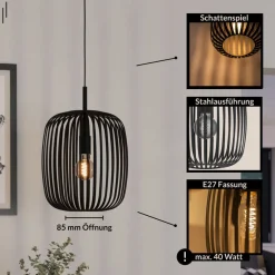 Eglo ROMAZZINA hanglamp staal zwart H: 1100 mm | Ø 325 mm Best