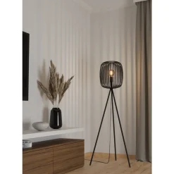 Eglo ROMAZZINA Staande lampen staal zwart H: 1405 mm | Ø 325 mm Online